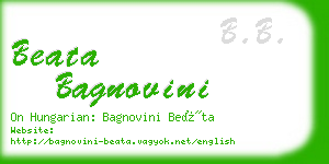 beata bagnovini business card